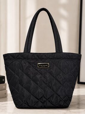 NWT Marc Jacobs Quilted Puffer Tote Black Nylon Travel Laptop Bag